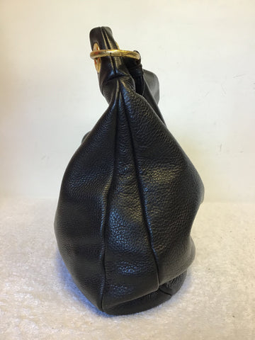 MARC JACOBS BLACK LEATHER TOP HANDLE SHOPPER BAG