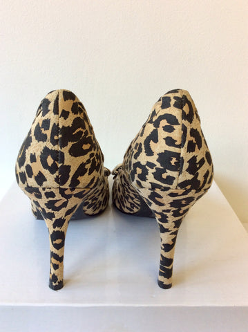 BRAND NEW OFFICE BLACK & CAMEL LEOPARD PRINT HEELS SIZE 7.5/41