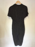 WHISTLES BLACK & WHITE SPOT JUMPSUIT SIZE 8