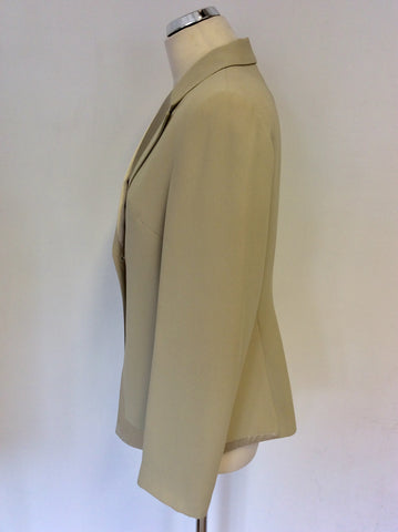 WISH PALE GREEN SATIN TRIM JACKET & LONG SKIRT SUIT SIZE 14