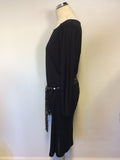 BRAND NEW INWEAR BLACK 3/4 SLEEVE BELTED DRESS SIZE L