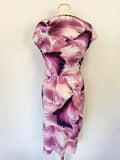 ROBERTO CAVALLI PINK FLORAL PRINT STRETCH SPECIAL OCCASION DRESS SIZE 46 UK 18 ALSO FIT SMALLER