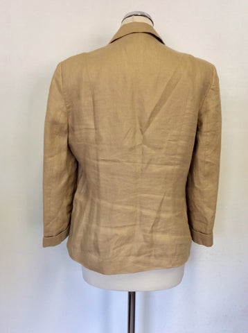 WHISTLES LIGHT CAMEL LINEN JACKET SIZE 14