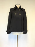 WHISTLES BLACK DOUBLE BREASTED SHORT COAT SIZE 8