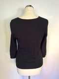 PHASE EIGHT BLACK & BEIGE JEWEL TRIM CARDIGAN SIZE 12