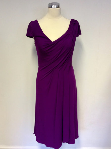 BRAND NEW GINA BACCONI AUBERGINE DRAPED SPECIAL OCCASION DRESS SIZE 10