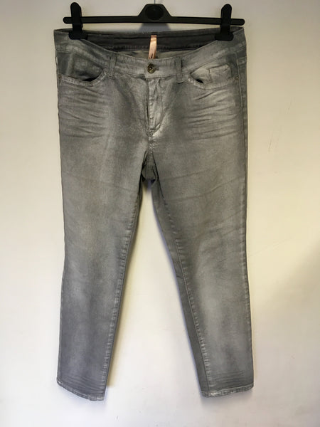 MARCCAIN LIGHT GREY FADED STRAIGHT SLIM LEG JEANS SIZE N5 UK 16