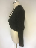 COAST BLACK METALLIC SHIMMER BOLERO JACKET SIZE 8