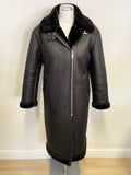 BRAND NEW WHISTLES ULTIMATE BLACK LONGLINE BIKER JACKET/ COAT SIZE S