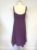 LK BENNETT PURPLE SILK TIE FRONT FIT & FLARE SPECIAL OCCASION DRESS SIZE 14