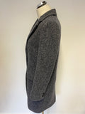 JIGSAW GREY HERRINGBONE WOOL BLEND CITY COAT SIZE 10