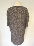 NICOLE FARHI BLACK & GREY PRINT SILK  SHIFT DRESS SIZE 6