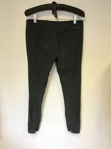 PRADA BLACK CAPRI PANTS WITH ZIP TRIMS SIZE 38 UK 10