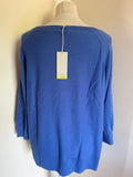 BRAND NEW HOBBS NW3 BETH SKY BLUE 3/4 SLEEVE JUMPER SIZE L