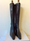 BRAND NEW BURDALE BLACK LEATHER KNEE LENGTH BOOTS SIZE 4.5/37.5