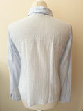 AGNES B PARIS BLUE & WHITE CHECK FINE COTTON SHIRT SIZE 36 UK 8