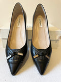 LK BENNETT CLARA BLACK LEATHER KITTEN HEELS SIZE 6/39