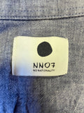 NNO7 NO NATIONALITY DENIM BLUE SHORT SLEEVE SHIRT SIZE M