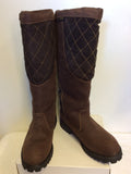 RYDALE BROWN HIGH LEATHER MALHAM BIKER BABE BOOTS SIZE 8/42