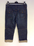 COMPTOIR DES COTTONNIERS BLUE DENIM CARGO CROP JEANS SIZE 10