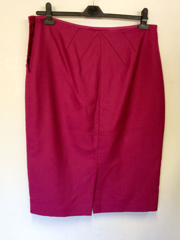 LK BENNETT DEEP PINK STRAIGHT SKIRT SIZE 18