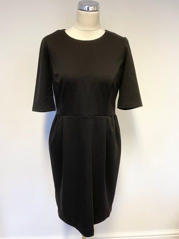 LK BENNETT MIMI BLACK STRETCH JERSEY DRESS SIZE 14