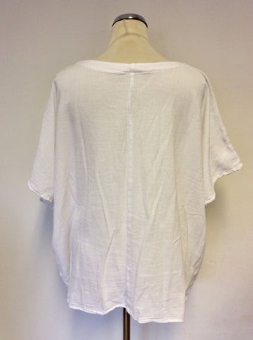 ONE LIFE WHITE COTTON OVERSIZE LAGENLOOK TOP SIZE M