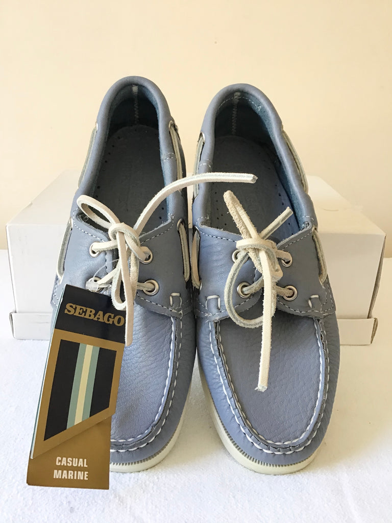 BRAND NEW SEBAGO LIGHT BLUE CASUAL MARINE DOCKSIDERS LEATHER BOAT SHOE ...