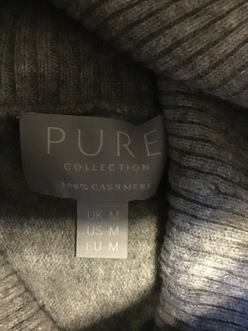 PURE COLLECTION GREY OVERSIZED 100% CASHMERE JUMPER SIZE M