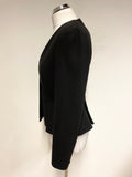 LK BENNETT ERES BLACK COLLARLESS TAILORED JACKET & SKIRT SUIT SIZE 10