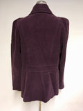 PHASE EIGHT AUBERGINE DOUBLE BREASTED BRUSHED COTTON JACKET SIZE 16