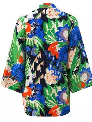 BRAND NEW LK BENNETT KIM MULTI COLOURED FLORAL WRAP ACROSS KIMONO TOP/ JACKET SIZE 10