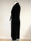 PHASE EIGHT BLACK VELOUR TIE FRONT SPECIAL OCCASION / EVENING COAT SIZE 10