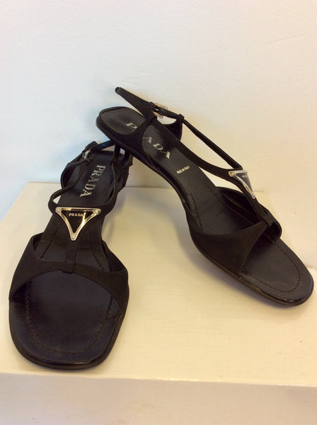 PRADA BLACK HEELED SANDALS SIZE 6/39