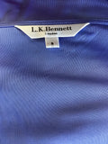 LK BENNETT MANDI CORNFLOWER BLUE COWL NECK CAP SLEEVE TOP SIZE S