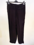 BRAND NEW JIGSAW BLACK SATIN BACK CREPE CARROT TROUSERS SIZE 10