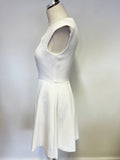 KAREN MILLEN WHITE CUT OUT DETAIL SLEEVELESS FIT & FLARE DRESS SIZE 10