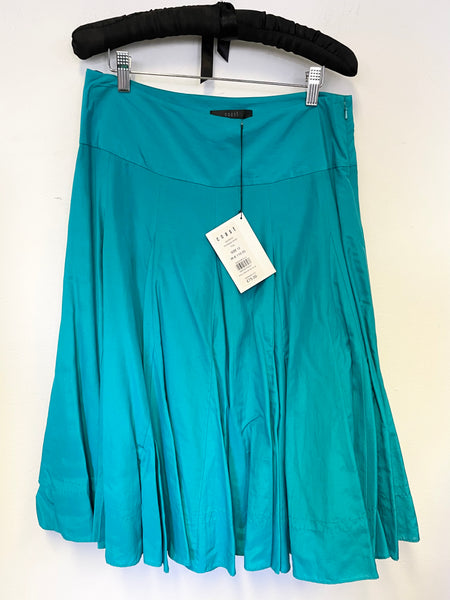 BRAND NEW COAST RHIANNA TEAL COTTON & SILK FULL SKIRT SIZE 12