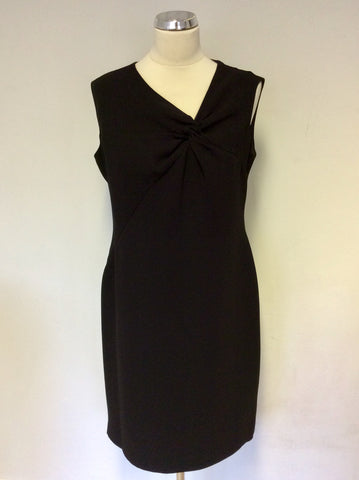 PRÉCIS BLACK TWIST NECKLINE BLACK SHIFT DRESS SIZE 14