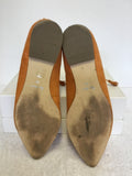 BODEN APRICOT SUEDE LACE UP TIE FRONT FLATS SIZE 7/40