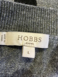 HOBBS GREY & BLACK SPOT WOOL & CASHMERE JUMPER SIZE L