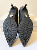 LK BENNETT CLARA BLACK LEATHER KITTEN HEELS SIZE 6/39