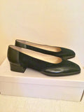 BRAND NEW HERZAG DARK GREEN SUEDE & LEATHER COURT SHOES SIZE 5/38