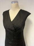 TED BAKER BLACK WOOL BLEND SLEEVELESS PENCIL DRESS SIZE 2 UK 10/12