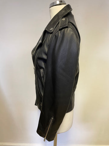 BRAND NEW RYLEE BLACK LEATHER ZIP UP BIKER JACKET SIZE 10