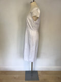 LK BENNETT BRITANI WHITE BROIDERY ANGLAISE COTTON DRESS SIZE 14