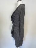 VIVIENNE WESTWOOD ANGLOMANIA GREY WOOL LONG SLEEVE MULTI WAY TIE DRESS SIZE S