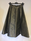 LK BENNETT BIANCO BLACK/GOLD METALLIC ABSTRACT FLORAL PRINT FULL LONG SKIRT SIZE 8