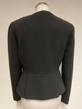 LK BENNETT ERES BLACK COLLARLESS TAILORED JACKET & SKIRT SUIT SIZE 10