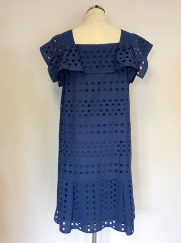 SEE BY CHLOE BLUE COTTON SHIFT DRESS SIZE 16